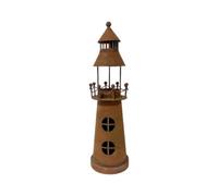 Farmhouses Metal Lighthouse Tealight Holders Creates Rusty Effect Coastal Theme Stand for Home Tabletop Lighthouse Candleholder