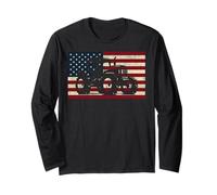 Farming Farmer American Flag Us Vintage Tractor Long Sleeve T-Shirt