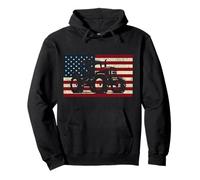 Farming Farmer American Flag Us Vintage Tractor Pullover Hoodie