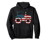 Farming Farmer American Flag Us Vintage Tractor Pullover Hoodie