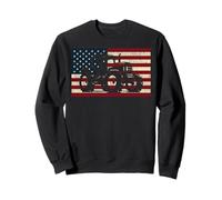 Farming Farmer American Flag Us Vintage Tractor Sweatshirt