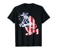 Farming Farmer American Flag Us Vintage Tractor T-Shirt