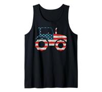 Farming Farmer American Flag Us Vintage Tractor Tank Top