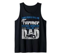Farming Farmer Dad Father Tractor Retro Vintage Some People Tank Top