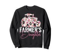 Farming Farmer Daughter Tractor Flower Floral Farmer's Sweatshirt