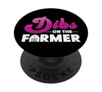 Farming Farmer Girl Dibs On The Farmer PopSockets Adhesive PopGrip