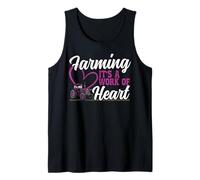 Farming Farmer Girl Tractor Vintage Farming It's A Work of Tank Top
