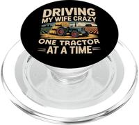 Farming Farmer Husband Tractor Driving My Wife Crazy One PopSockets PopGrip for MagSafe