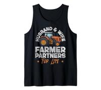 Farming Farmer Husband Wife Marriage Tractor Retro Vintage Tank Top