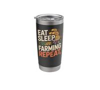 Farming Farmer Tractor Eat Sleep Farming Repeat Stainless Steel Insulated Tumbler