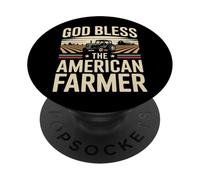 Farming Farmer Tractor God Bless The American Farmer PopSockets Adhesive PopGrip