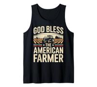 Farming Farmer Tractor God Bless The American Farmer Tank Top
