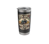 Farming Farmer Tractor I Don't Always Stop and Look At Stainless Steel Insulated Tumbler