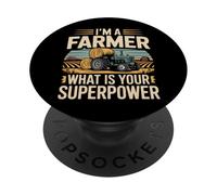 Farming Farmer Tractor I'm A Farmer What Is Your Superpower PopSockets Adhesive PopGrip