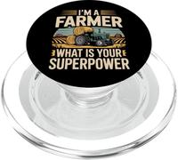 Farming Farmer Tractor I'm A Farmer What Is Your Superpower PopSockets PopGrip for MagSafe