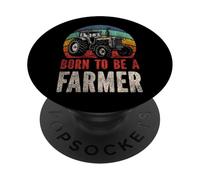Farming Farmer Tractor Retro Vintage Born To Be A Farmer PopSockets Adhesive PopGrip