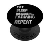 Farming Farmer Tractor Retro Vintage Eat Sleep Farming PopSockets Adhesive PopGrip