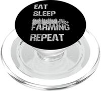 Farming Farmer Tractor Retro Vintage Eat Sleep Farming PopSockets PopGrip for MagSafe