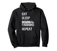 Farming Farmer Tractor Retro Vintage Eat Sleep Farming Pullover Hoodie