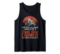 Farming Farmer Tractor Retro Vintage I Never Dreamed I Would Tank Top