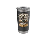 Farming Farmer Tractor The Voices in My Head Keep Telling Me Stainless Steel Insulated Tumbler
