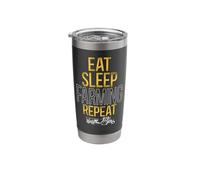 Farming Farmer Tractor Vintage Eat Sleep Farming Repeat Stainless Steel Insulated Tumbler