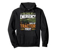 Farming Farmer Tractor Vintage In Case Of Emergency Save My Pullover Hoodie