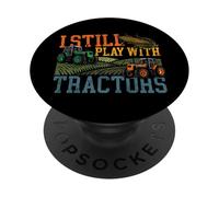Farming Farmer Tractor Vintage Retro I Still Play With PopSockets Adhesive PopGrip