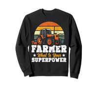 Farming Farmer Tractor Vintage Retro I'm A Farmer What Is Sweatshirt