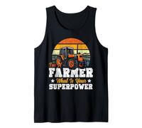 Farming Farmer Tractor Vintage Retro I'm A Farmer What is Tank Top
