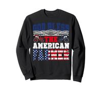 Farming Farmer Tractor Vintage Usa American Flag God Bless Sweatshirt