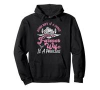 Farming Farmer Wife Tractor Retro Vintage Being A Wife Is A Pullover Hoodie