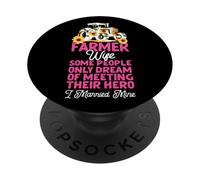 Farming Farmer Wife Tractor Retro Vintage Farmer Wife Some PopSockets Adhesive PopGrip