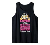 Farming Farmer Wife Tractor Retro Vintage Farmer Wife Some Tank Top