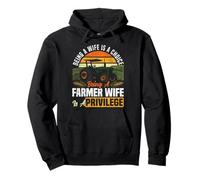Farming Farmer Wife Tractor Vintage Retro Being A Wife Is A Pullover Hoodie