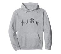 Farming Heart Rate Peasant ECG Pullover Hoodie