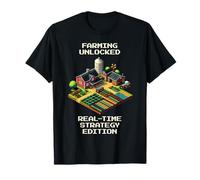 Farming Unlocked | Real-Time Strategy Pixel Agriculture Life T-Shirt