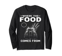 Farming Where THE Food Comes from Farmer Tractor Field Crops Long Sleeve T-Shirt