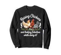 Farming Woman Raising Chickens Cute Chicken Farmer Sweatshirt