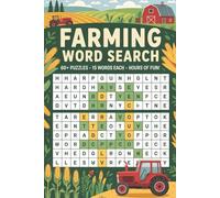 Farming Word Search Puzzle Book: 60 Brain Teasers for Farm Lovers & Agriculture Enthusiasts: Tractors, Crops, Farm Animals & Rural Life | 120 Pages | ... Gift for Farmers & Country Living Fans