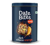 Farmley Date Bites Protein Bars Dark Choco Orange Energy Bars with No Added Sugar Dry Fruits, Orange Peel, Cocoa Powder Healthy Snack Bars 200 g (Pack of 10, 7.05 Oz)