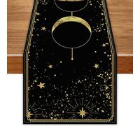 FARMNALL Linen Moon Table Runner Mystical Tablecloth Boho Astrology Ouija Board Tarot Decor Gothic Decorations and Supplies for Home Office 13x72 Inch