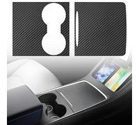 Farmogo Center Console Wrap Kit Carbon Fiber Console Cover Interior Decoration Wrap Kit Compatible with Tesla 2021-2024 Model Y & 2021-2023 Model 3 Tesla Accessories (Matte Carbon Fiber)