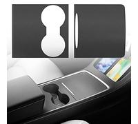 Farmogo Center Console Wrap Kit Matte Black Console Cover Interior Decoration Wrap Kit Compatible with Tesla 2021-2024 Model Y & 2021-2023 Model 3 Accessories (Black)