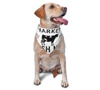 Farm's Market Fresh Milk Print Dog Bandana 1 Pack Triangle Scarf Washable Birthday Adjustable Bib Handkerchief for Neutral Large Dogs