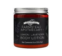Farmstead Apothecary 100% Natural Body Lotion with Organic Safflower Oil, Organic Sunflower Oil & Organic Vitamin E Oil, Lemon Lavender 8 oz