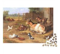 Farmyard Animals Jigsaw Puzzles 1000 Pieces Recycled Rustic Style Senior Puzzles Party Game Props Great Gift Idea for Family And Friends Birthdays 38x26cm/1000pcs