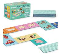 boppi Dominoes Set Picture Game for Toddlers - Colourful Farmyard Animal Themed Montessori/STEM Dominoes For Children - Games for 3 Year Olds and Up