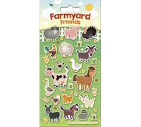 Farmyard Friends Sparkly Reusable Craft Stickers | Perfect for Craft Activities for Children and Adults | Reusable on Non-Porous Surfaces, Green