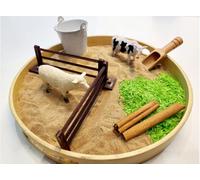 Farmyard Sensory Kit for Toddlers - Montessori Messy Play with Sand, Rice & Animal Toys - Educational Travel Tuff Tray Activity for Kids Ages 2-4